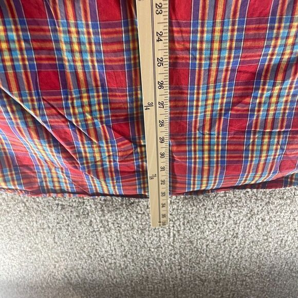 Vintage Tommy Hilfiger Shirt Adult Extra Large Red Yellow Plaid Button Up 90s - Picture 10 of 11